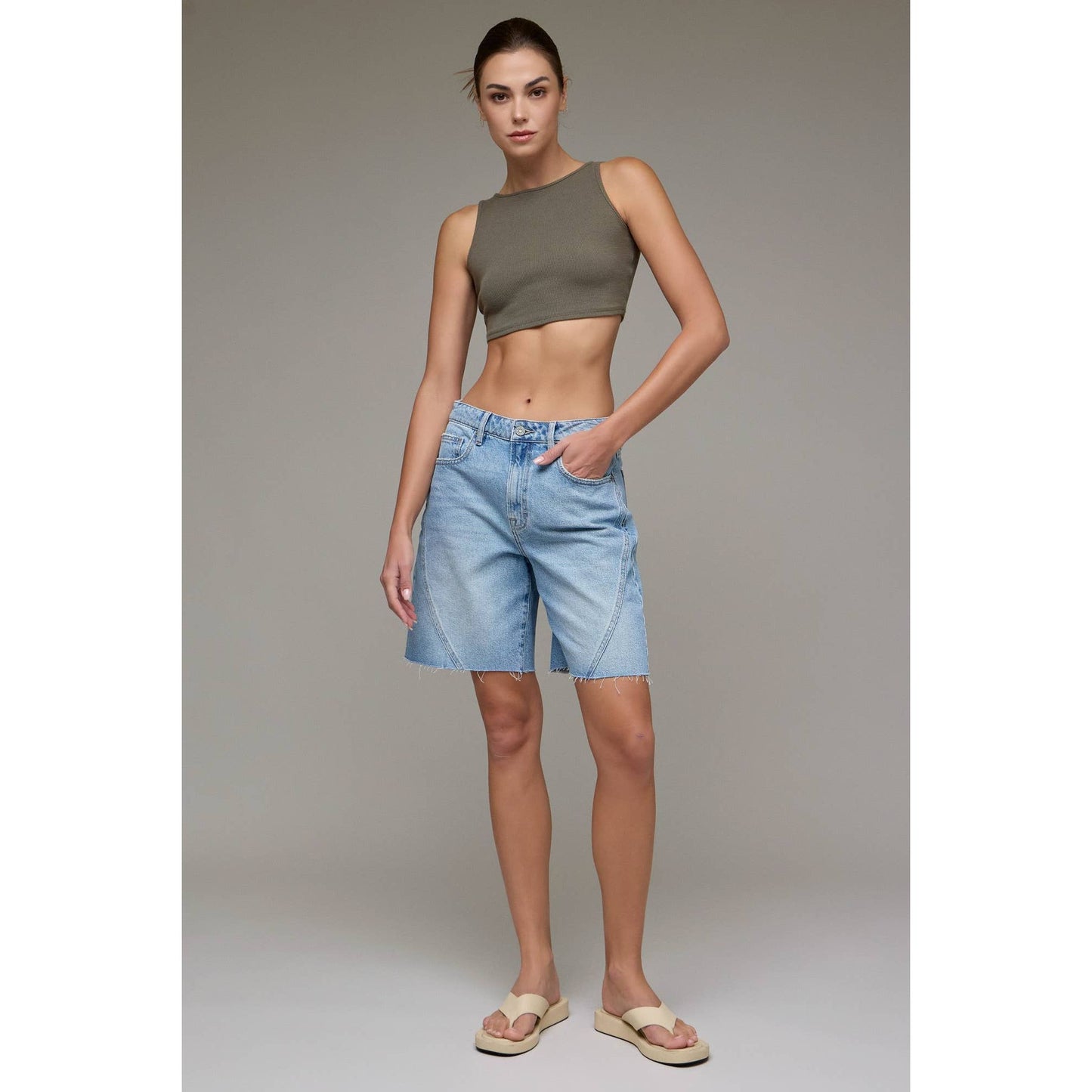 Medium Wash Baggy Short