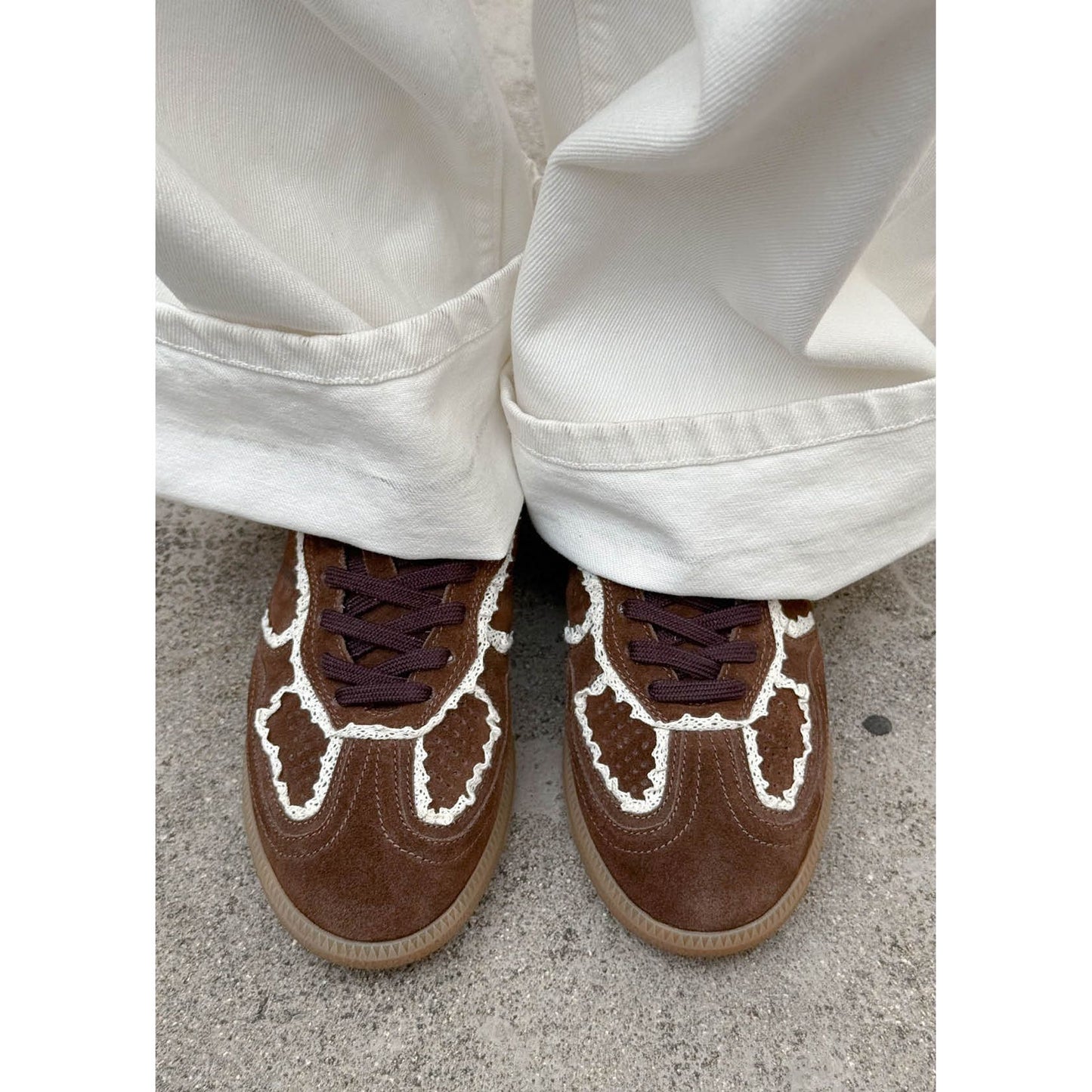 Tb.490 Crochet Chocolate Leather Sneakers