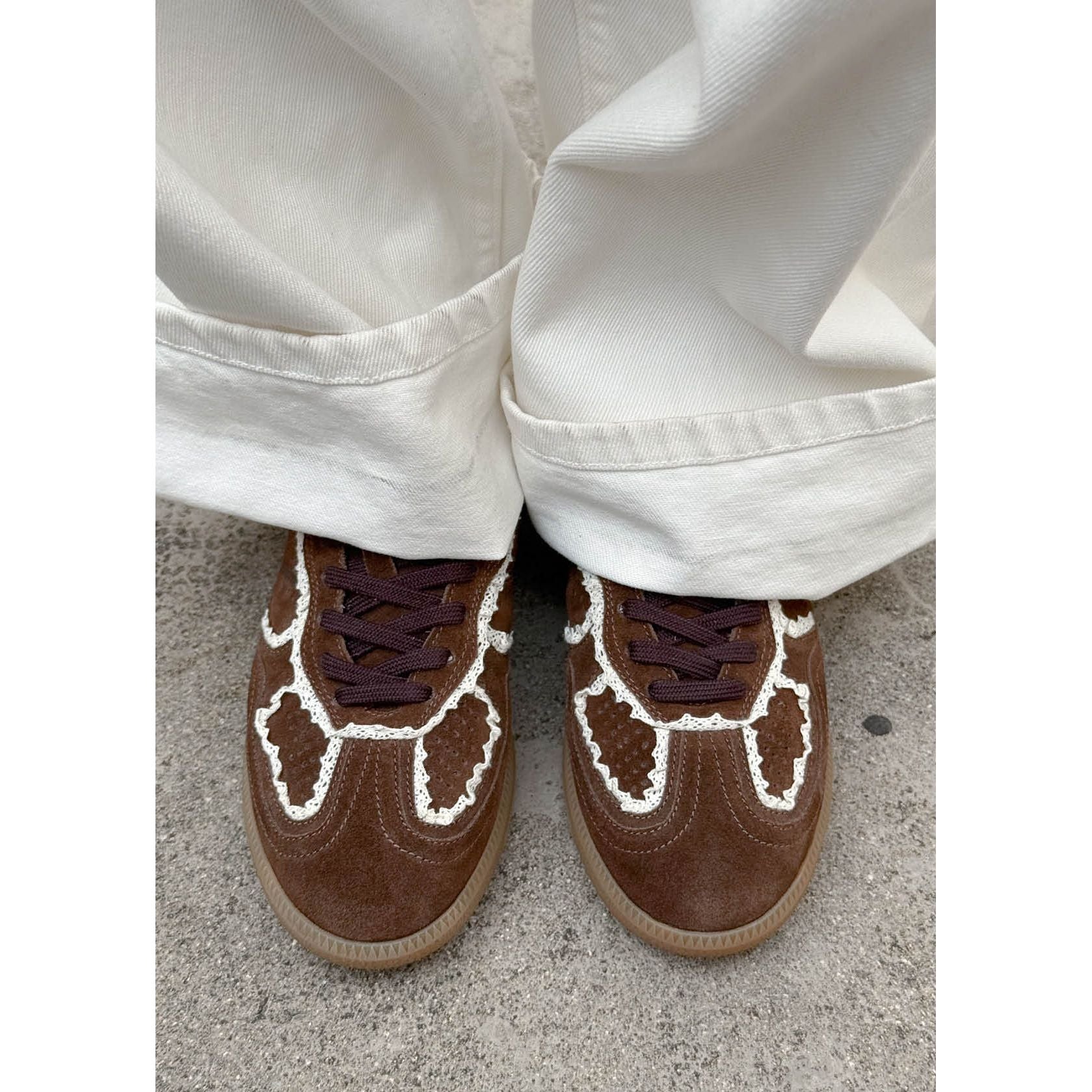 Tb.490 Crochet Chocolate Leather Sneakers