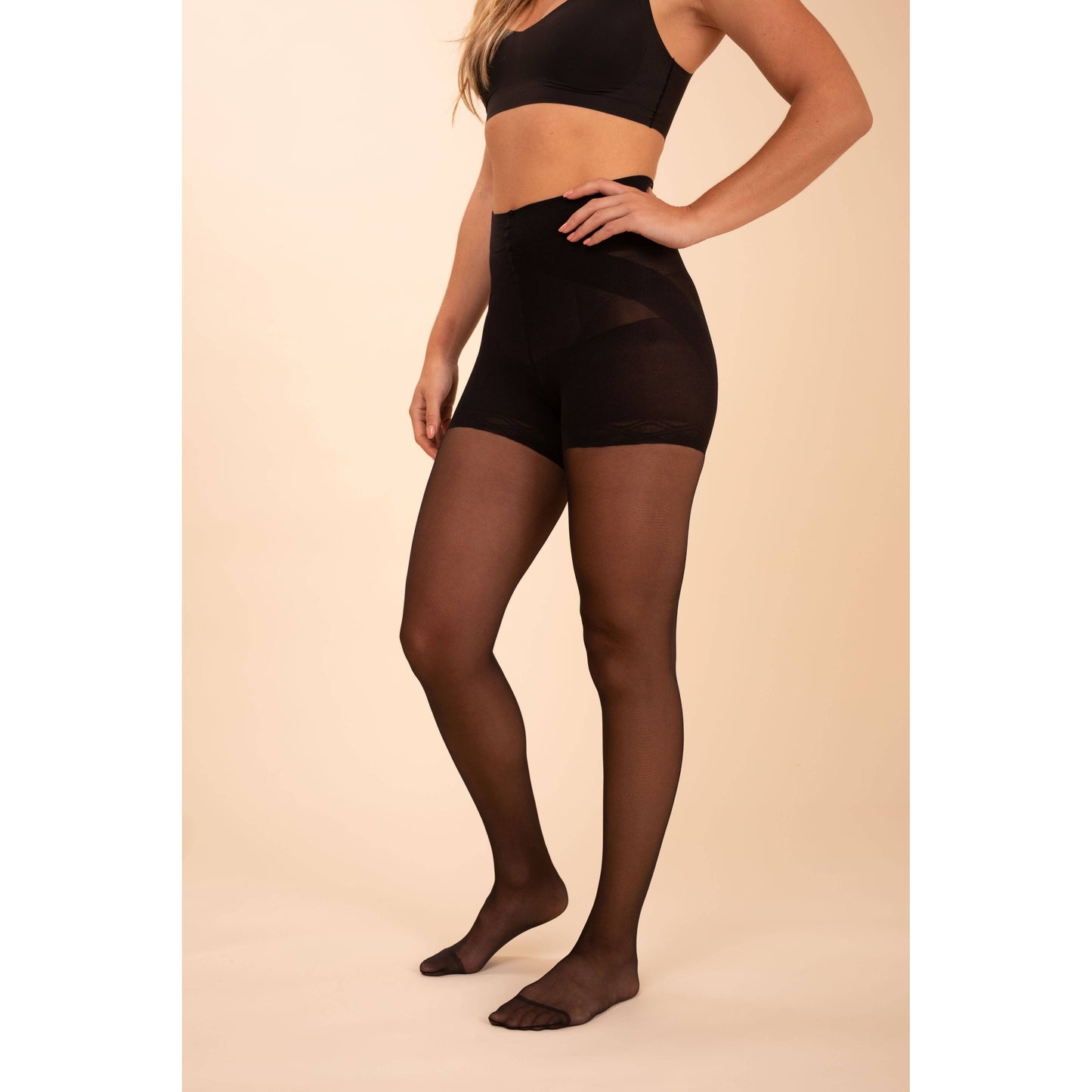 Sheer Contour Black Tights