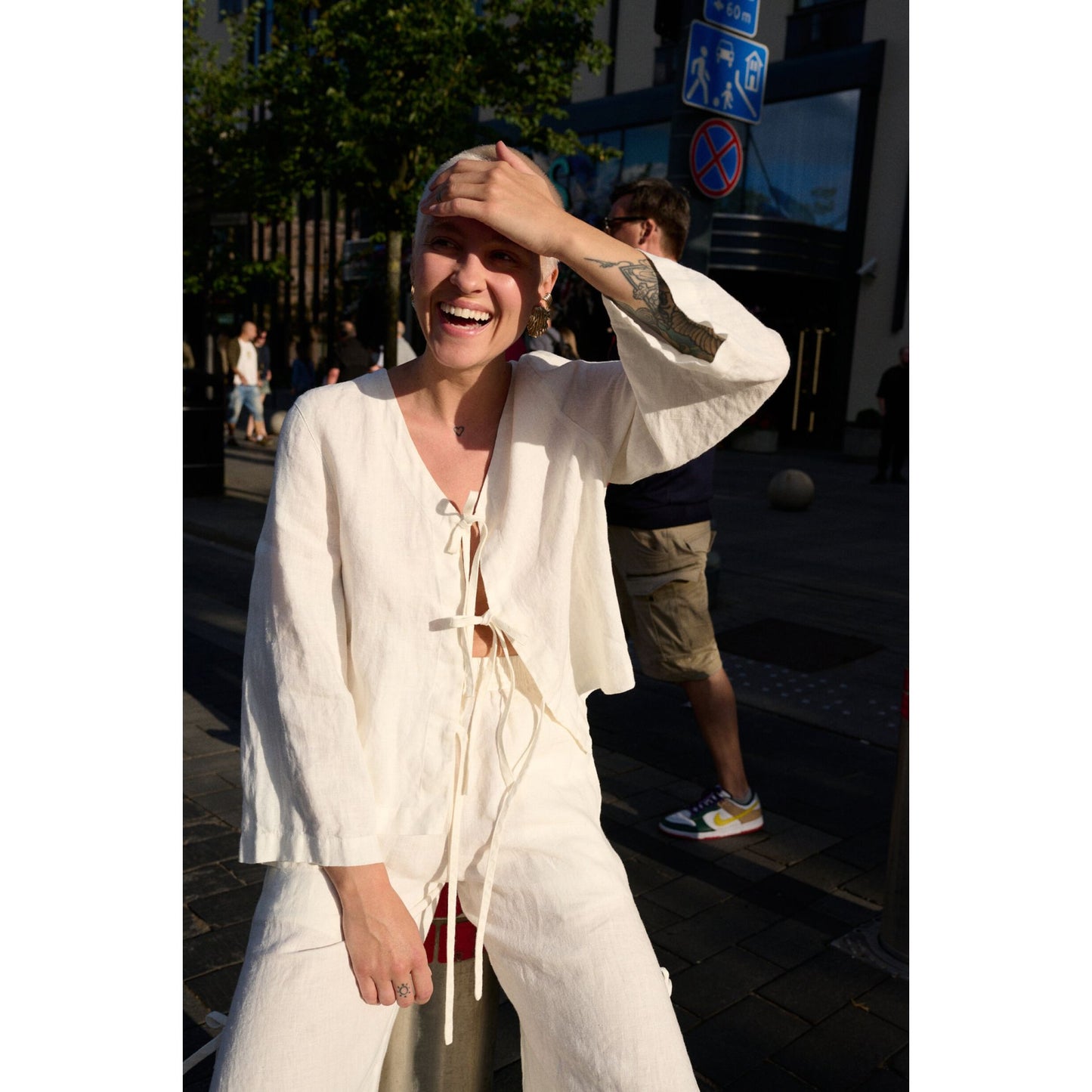 Marina white tie front top