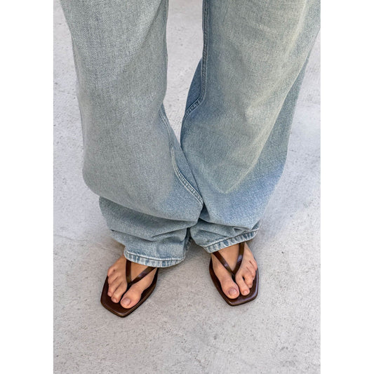Ola Rift Brown Leather Sandals