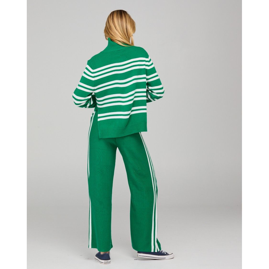 Zena Pant - Green Stripe