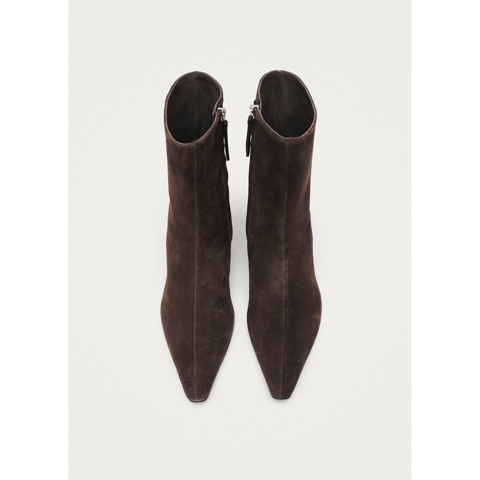 Ambar Suede Brown Leather Ankle Boots